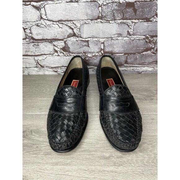 Cole Haan Black Leather Basket Weave Penny Loafers Dress Shoes Men’s 12M US/45EU - Picture 15 of 16